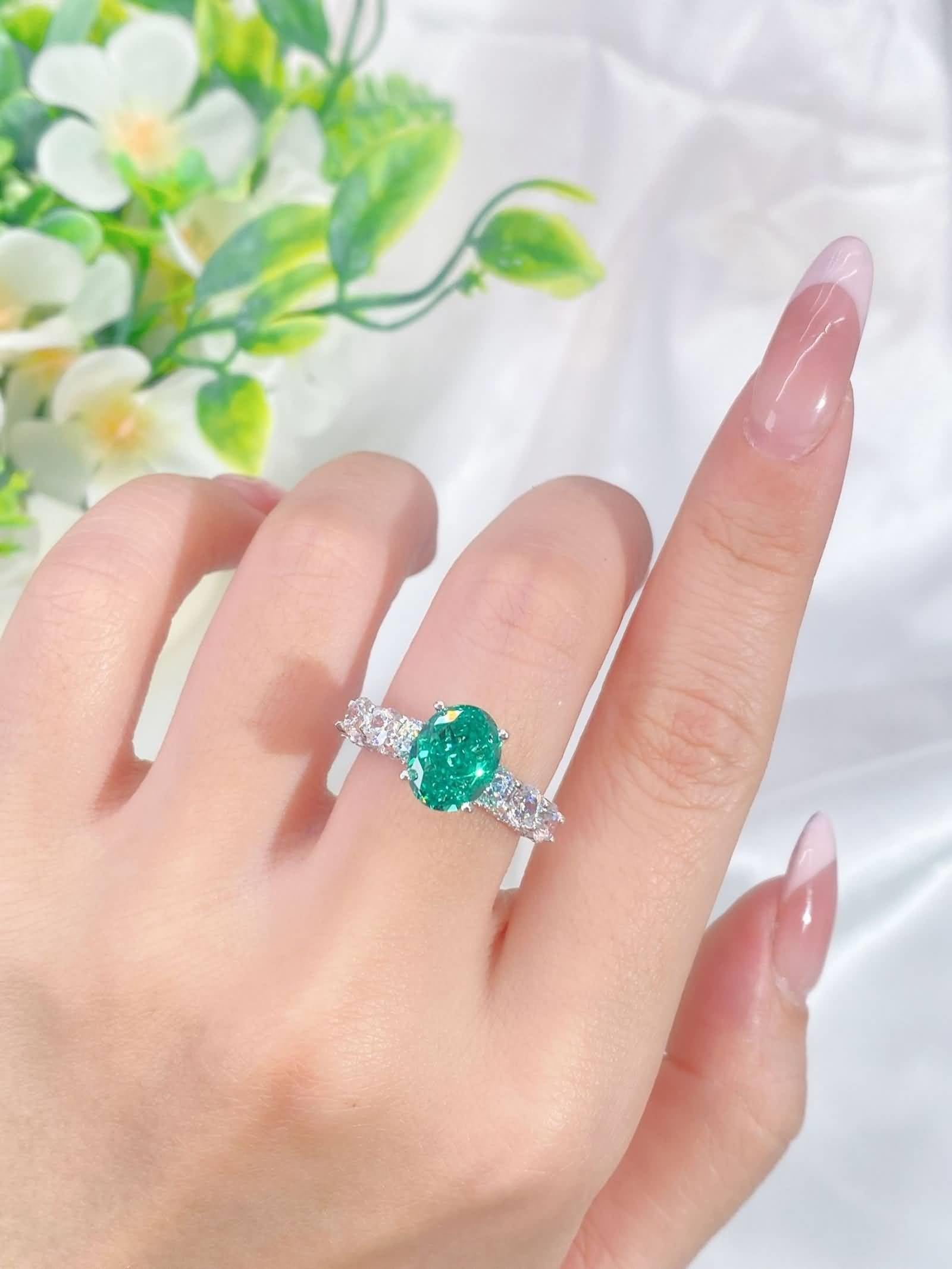 Alianzas de boda para mujer, oro blanco, sólido de 9 K/14 K/18 K, anillo de compromiso ovalado de 3 quilates, sin piedras preciosas para mujer