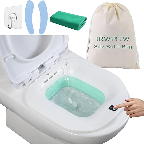 IRWPITW Baño de asiento, baño eléctrico para asiento de inodoro, hemorroides, bañera de cuidado posparto, bandeja de baño para mujeres y hombres,