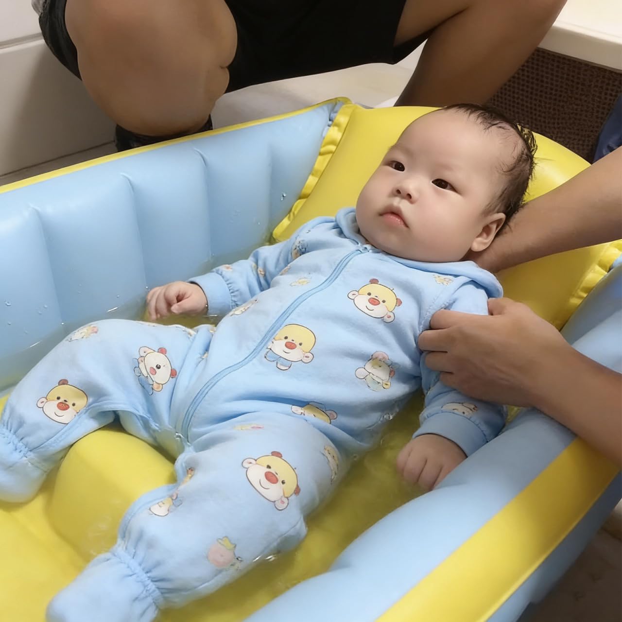 Vaguelly Bassin Gonflable pour Bébé en Pvc Motifs Dessin Animé, Pratique et Sécurisé pour Bain Intérieur et Extérieur, pour Garçon et Fille