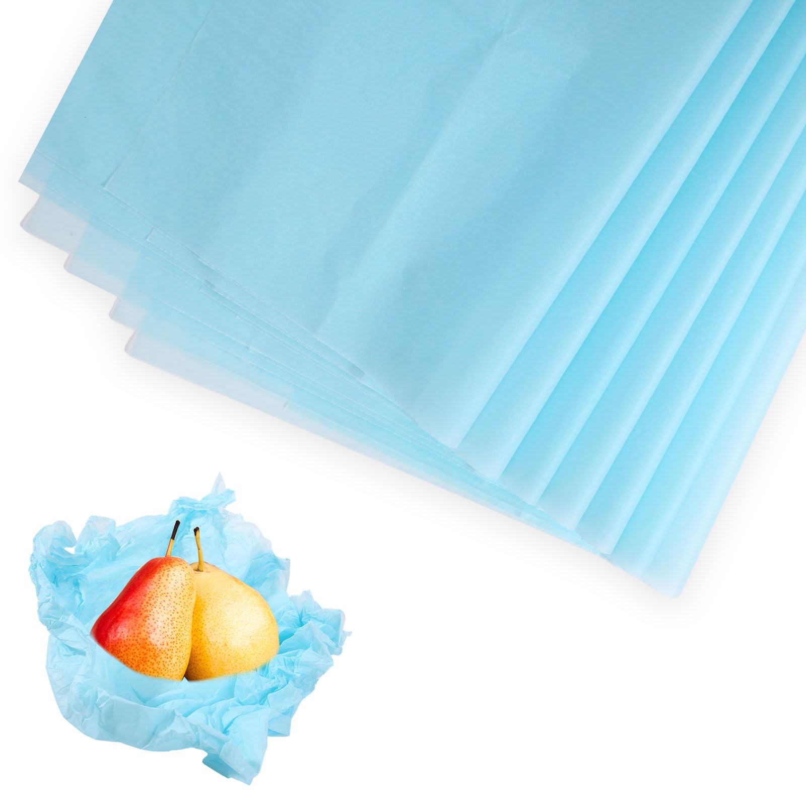 100 Sheets Acid-Free Tissue Paper, 20x13.7 Inch/50x35cm Unbuffered Acid-Free Archival Packing Packaging Glassine Paper for Storage Wrapping and Protecting Clothing Linen Gift Bag Bulk (Sky Blue)
