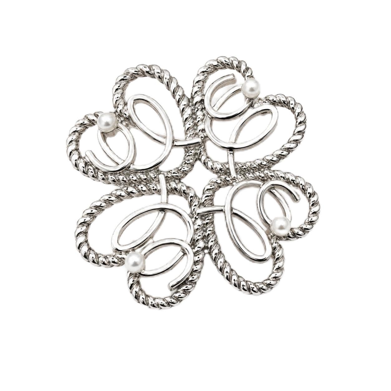 Sterling Rope Rosette Brooch-image-46