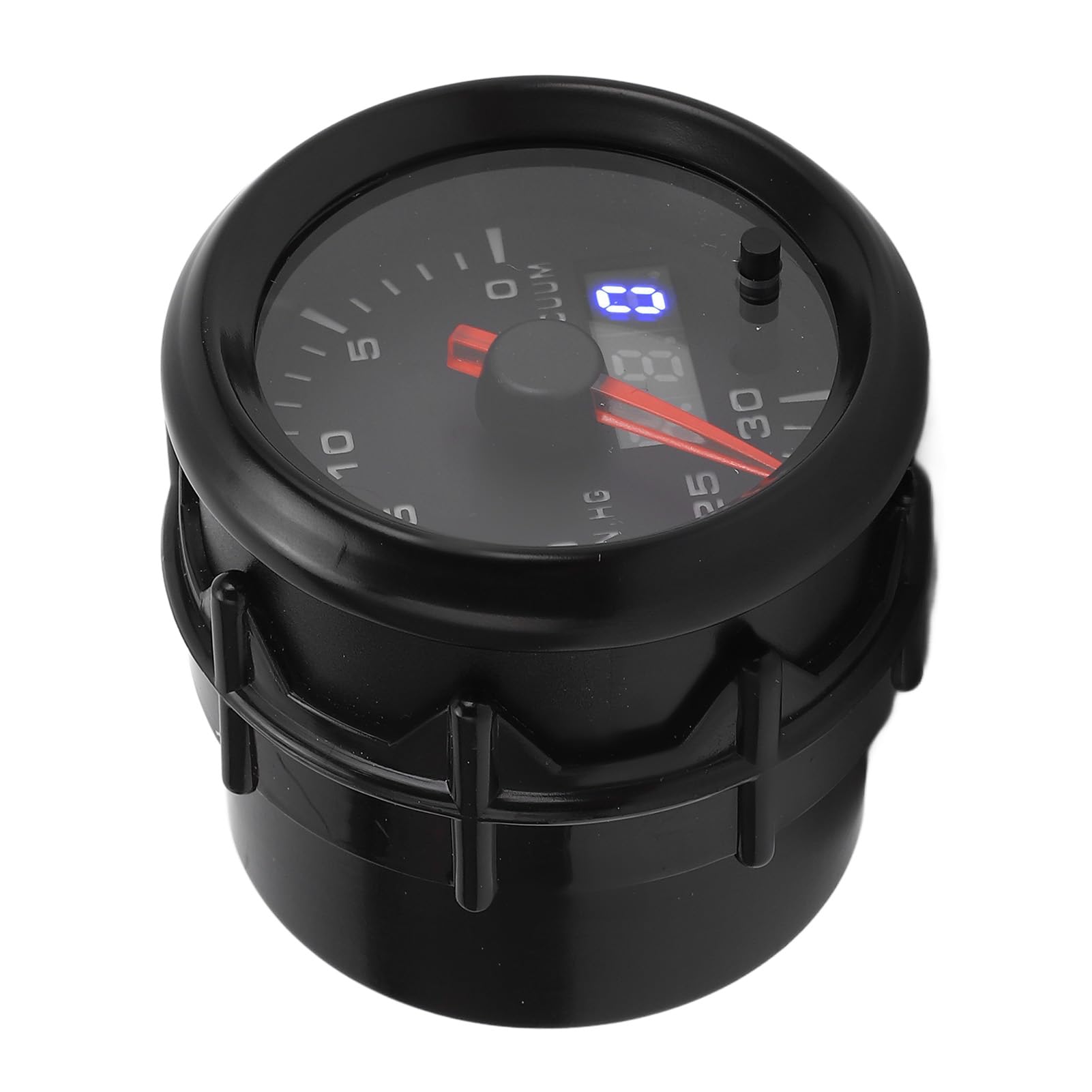 Keenso Manometr Próżniowy 52mm ABS, Ciśnieniomierz Samochodowy 0-30 IN.HG