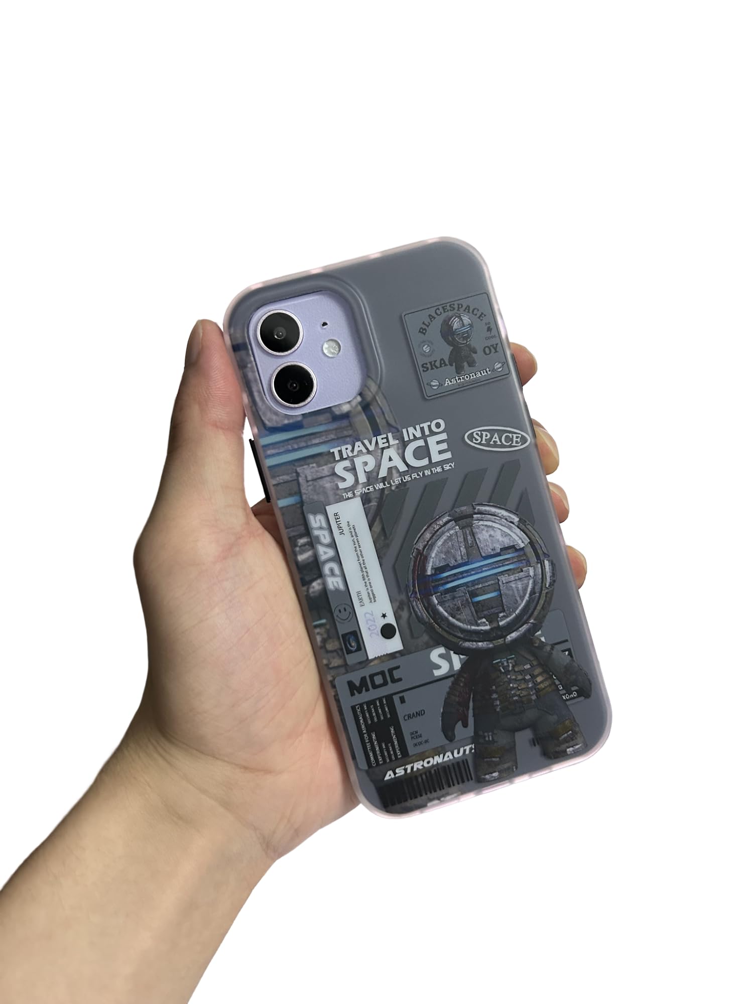 Yonds Queen Funda compatible con iPhone 11, diseño de astronauta espacial planeta y luna elegante funda IMD a prueba de golpes antideslizante funda de moda (gris, iPhone 11)