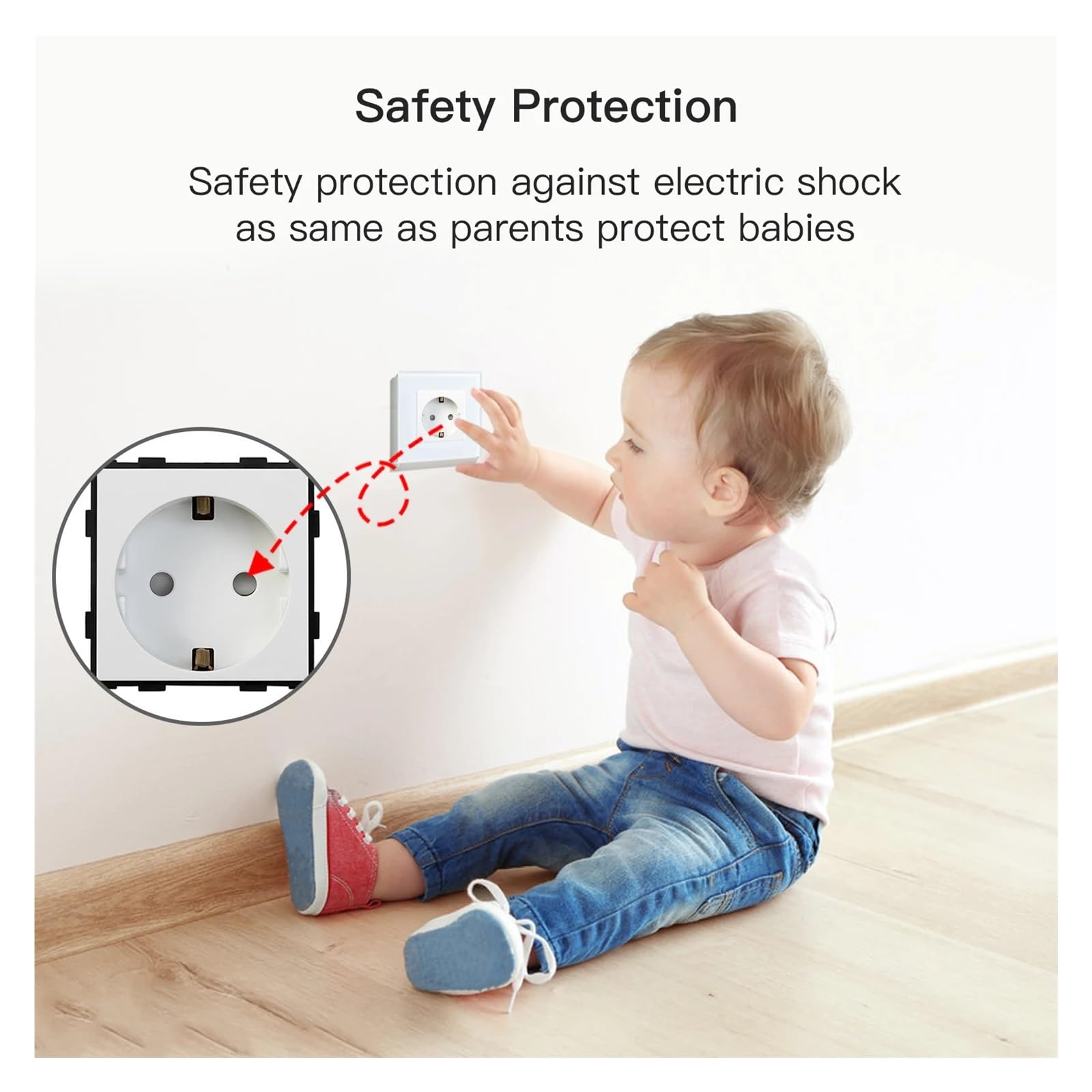 Interrupteur tactile, prise murale Standard ue, avec panneau en verre cristal USB type-c, prises d'alimentation de couleur blanche, interrupteur 1/2/3 gangs(Four Socket)