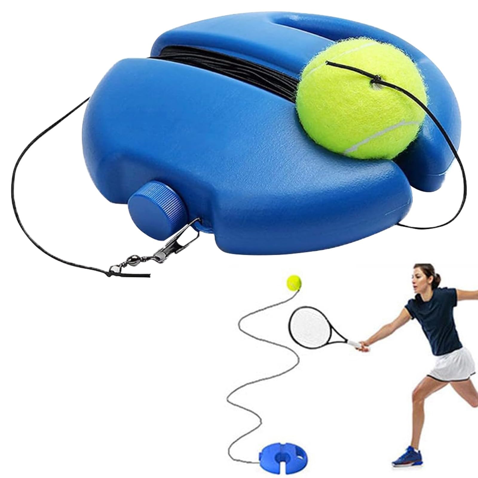 Tennis Trainer Rebound Balls - Blue Tennis Ball Machine with String, Anti-Tangle String Tennis Practice Equipment - Tennis Buddy for Adult Solo Training Kids Player Beginner