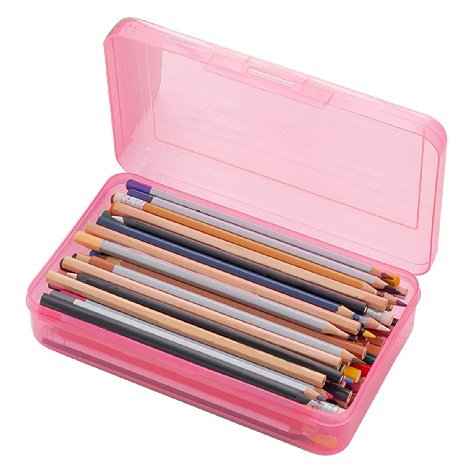 Confezione Da 100 Astucci Trasparenti In Plastica PP Con Coperchio Incernierato - 18x6x2,4 Cm - Ideali Per Scuola E Ufficio - 2