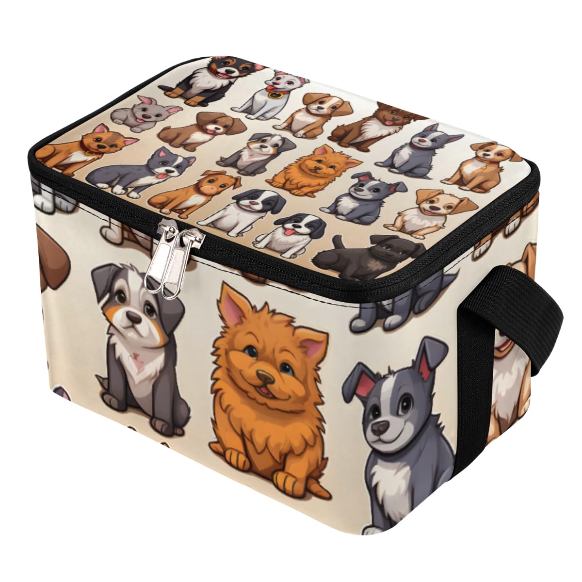 Lunch Bags for Women Men 9 Cans,Doodle Dogs Hot & Cold Food Delivery Bag Insulated Grocery Bag Insulated Lunch Box Animal Puppy Cooler Bag for Office Work Picnic Beach