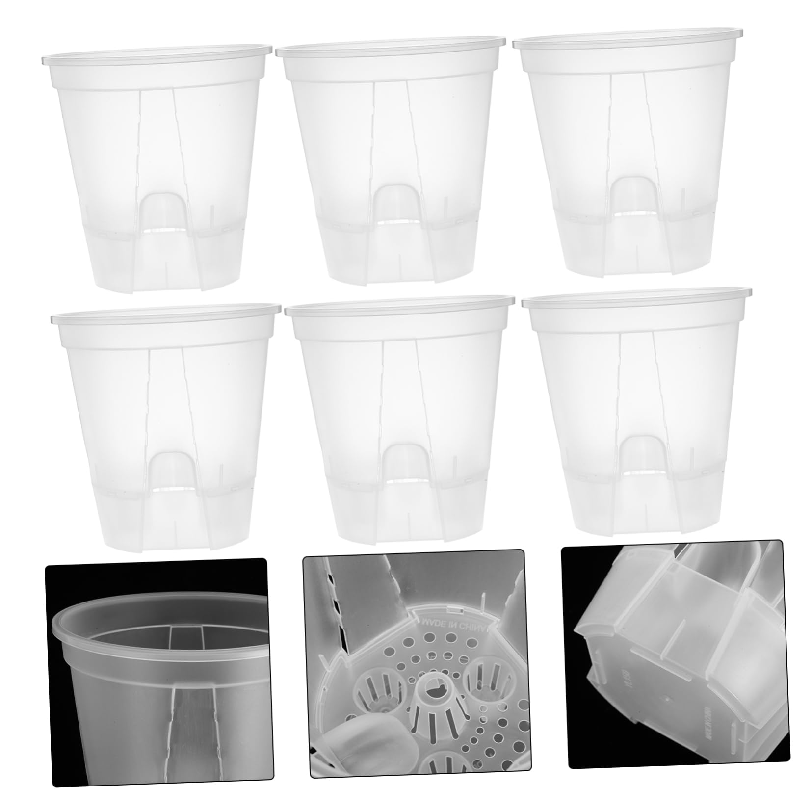 6pièces Pots De Plastique Transparent avec Drainage à Orchidées Respirants pour Plantes Intérieur Et Circulation De Air pour Orchidées Et Plantes