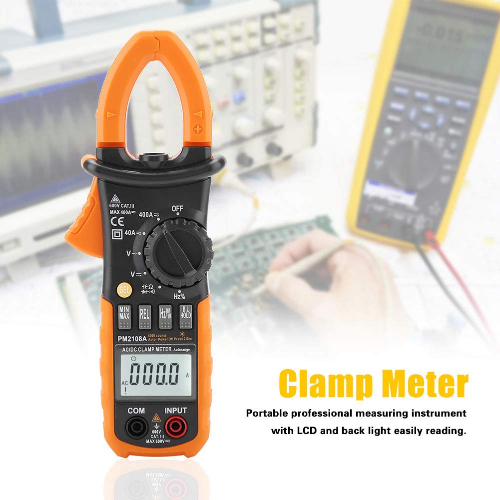 PEAKMETER PM2108A Pinza amperimétrica digital profesional AC DC Tensión Corriente Resistencia Capacidad Frecuencia Instrumento de medición para electricistas Ingenieros Técnicos