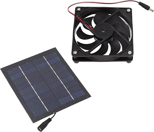 Miniatura 5 de Kit de ventilador de panel solar de 50 W, ventilador solar de invernadero, portátil, para cobertizos de invernadero, gallinero, mascota, casa,