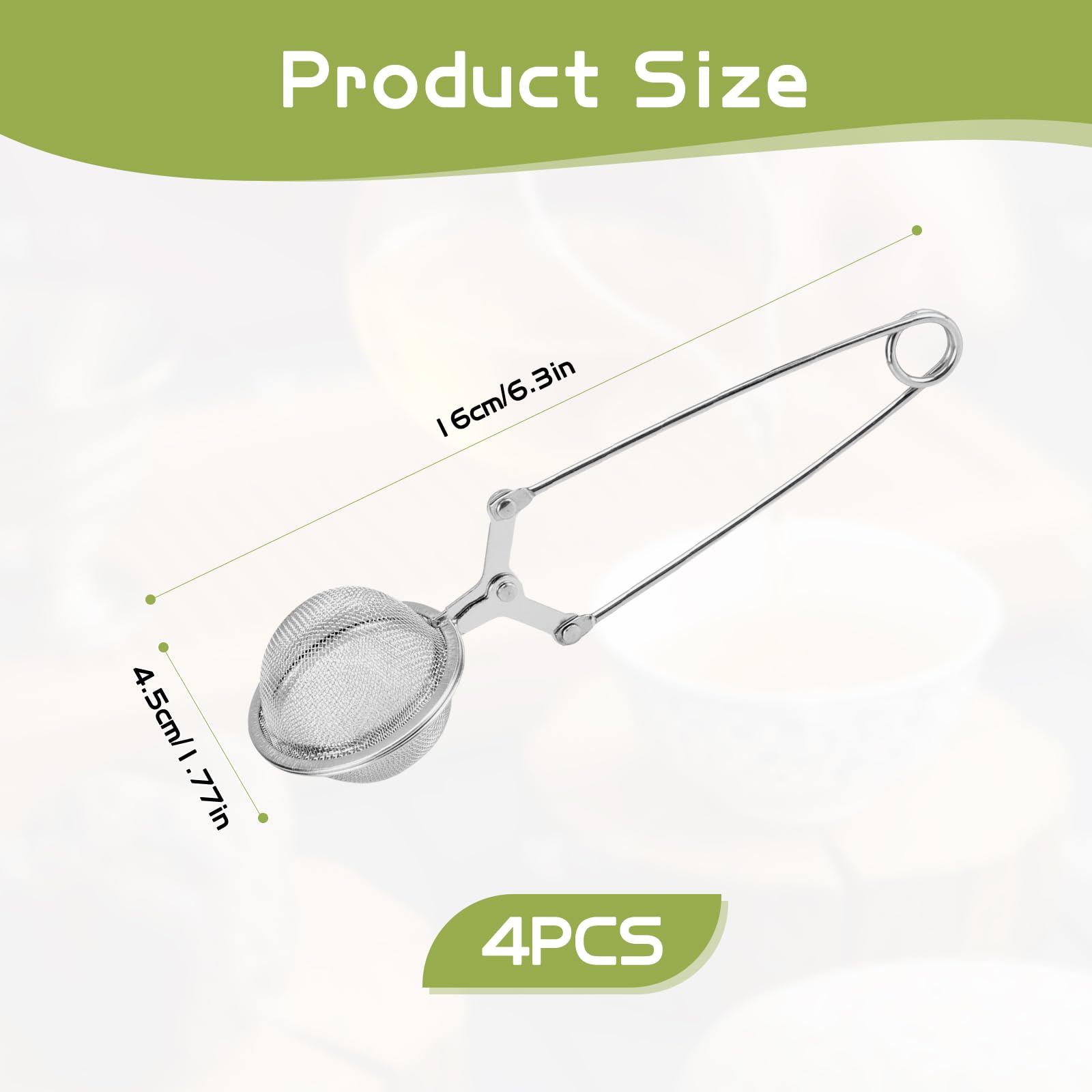 Colador de Té Esférico de Acero Inoxidable, Infusor de Té Rellenable, 4 Piezas para Tés y Especias