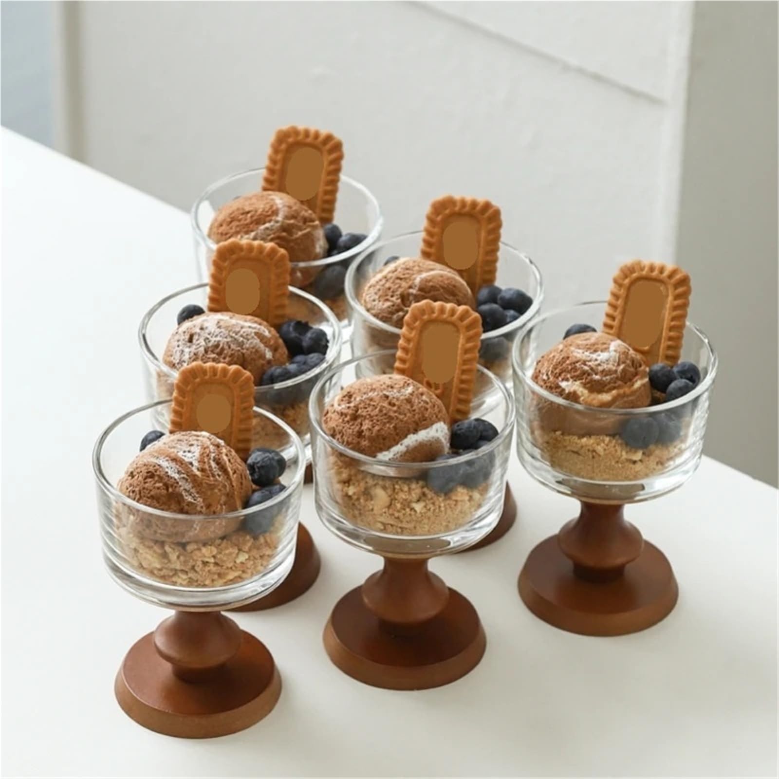 Coppe Gelato 2 Tazze di Mousse, Tavolo da Dessert, Torta, budino, Tazza di Vetro Trasparente Alta, Yogurt alla Frutta, Tazza di Gelato, insalatiera per Dessert(Gray4)