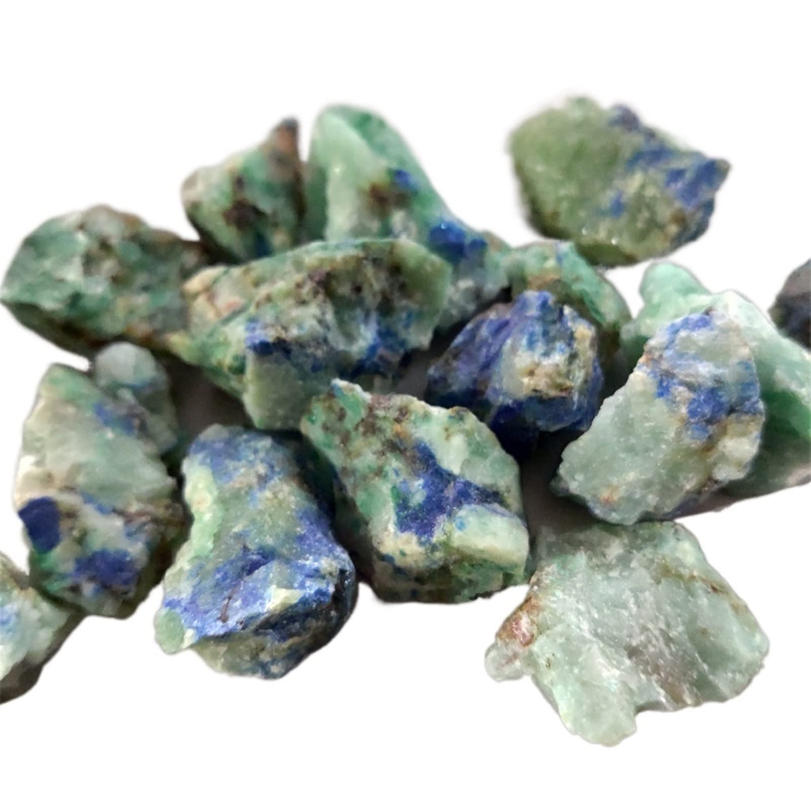 100 g de malaquita de alumbre de piedra fénix natural con lapislázuli for hacer muestras de joyería piedra for decoración del hogar (color: alrededor de 100 g, tamaño: 3-5 cm) decoración de la habitac