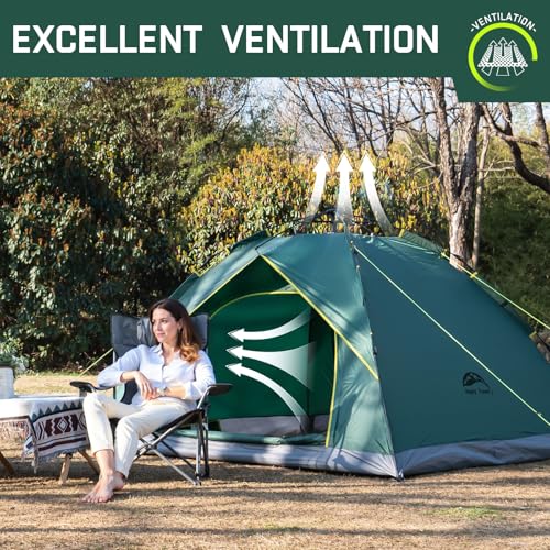 Happy Travel Instant Pop Up Tent for 1-4 Persons - Waterproof Family Camping Tent, Easy Setup Portable Dome Tent for Hiking and Outdoor Adventures - Image 6