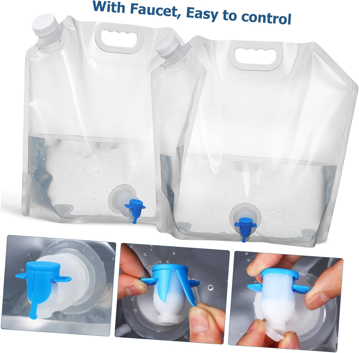 Milisten 4pcs Collapsible Water Jug with Spout Foldable Water Containers for Camping Hiking and Emergency Use Portable Storage for Outdoor Activities