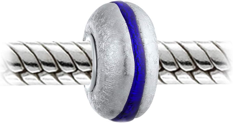 Bling Jewelry Murano Glass .925 Sterling Silver Core Jewel Tones Foil Metallic Spacer Charm Bead Fits European Bracelet For Women Teen - Image 2