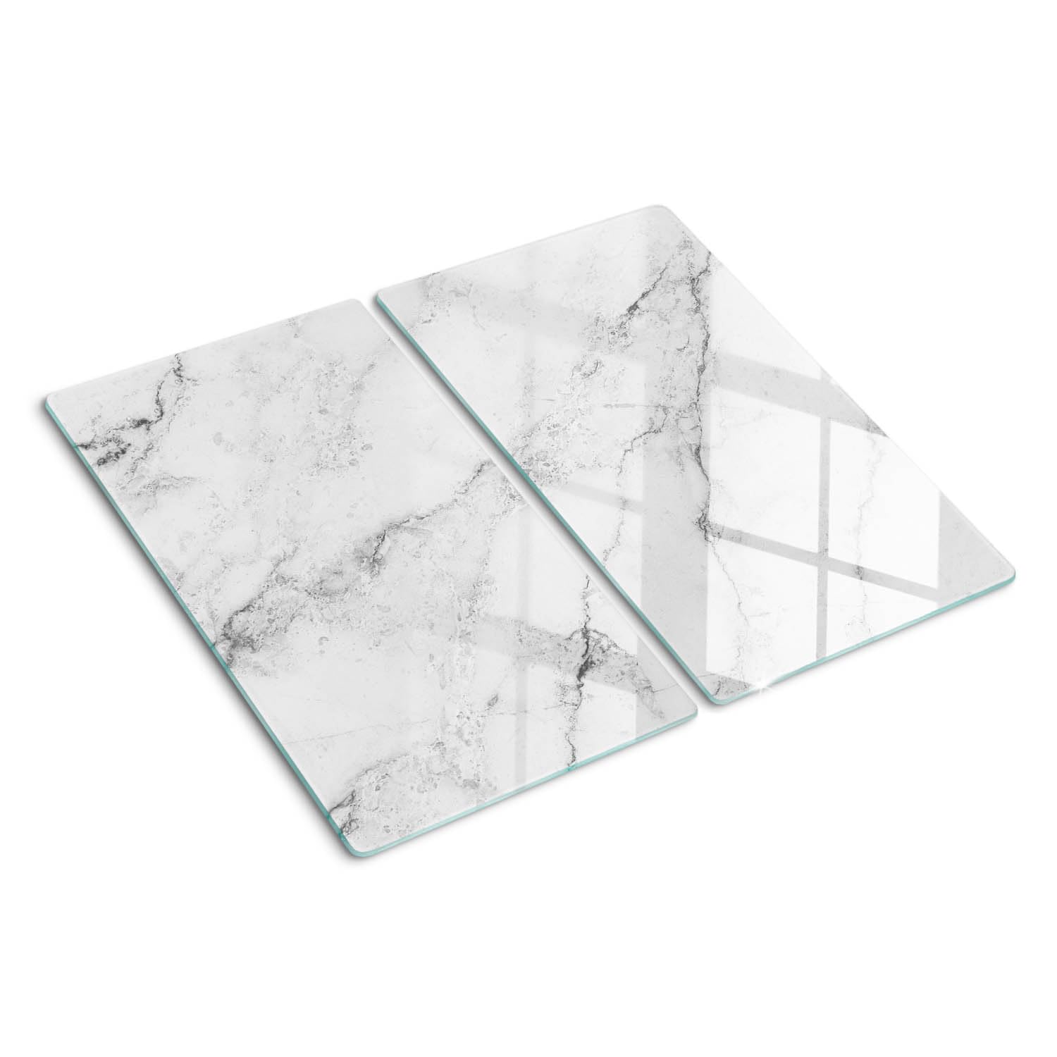 Tagliere In Vetro Temperato Tulup 2x30x52 Cm - Copripiano Cottura, Imitazione Acciaio, Resistente Al Calore