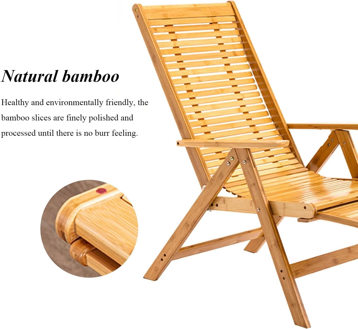 Rattan Recliner Chair Folding Lounge Cotton Cushion with Retractable Footrest Adjustable Indoor Outdoor(Grey1)