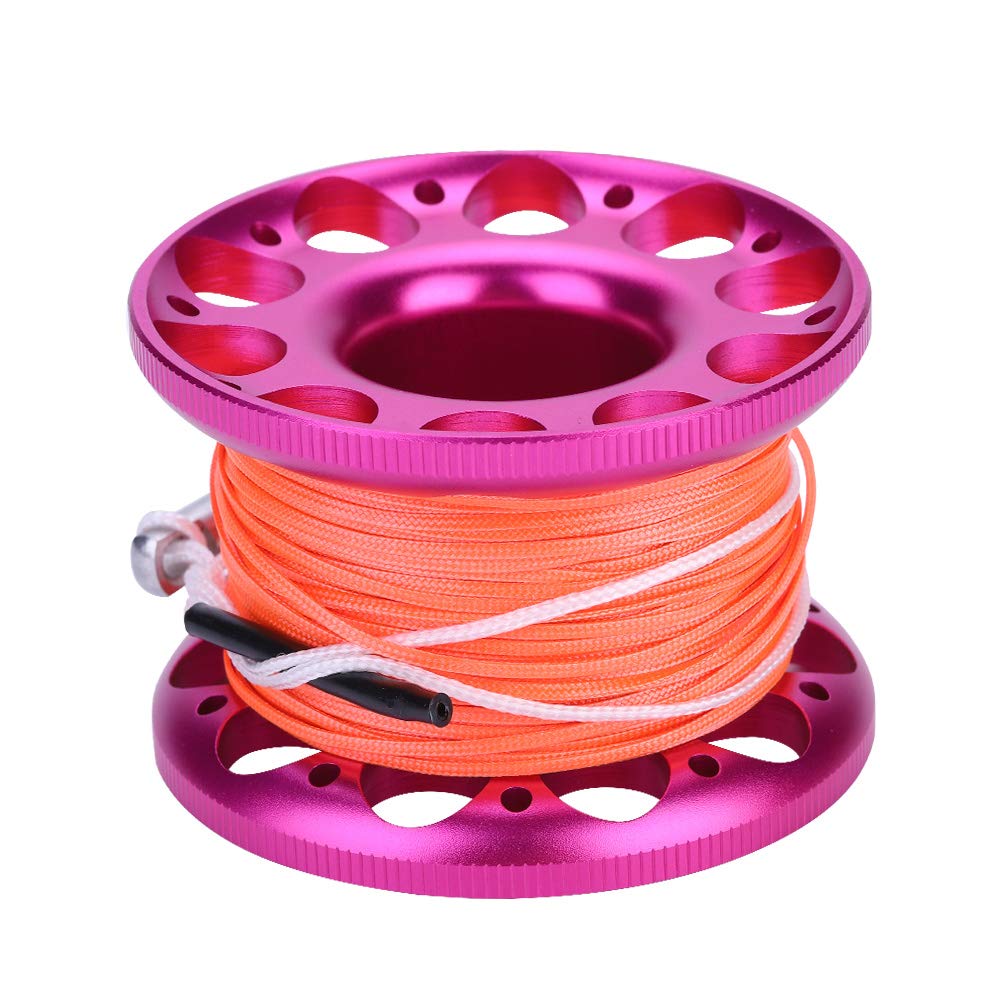 RiToEasysports Bobine de Ligne de Plongée Légère en Aluminium de 30 M avec Mousqueton en Acier Inoxydable pour la Plongée sous-Marine