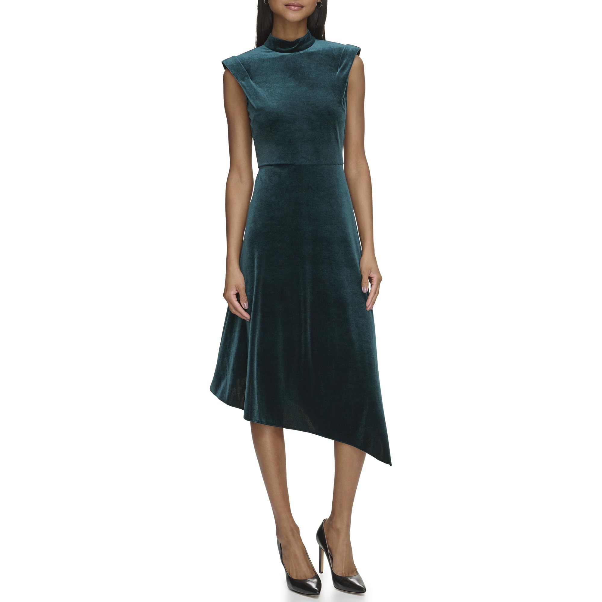Karl Lagerfeld Paris Womens Velvet Midi Dress