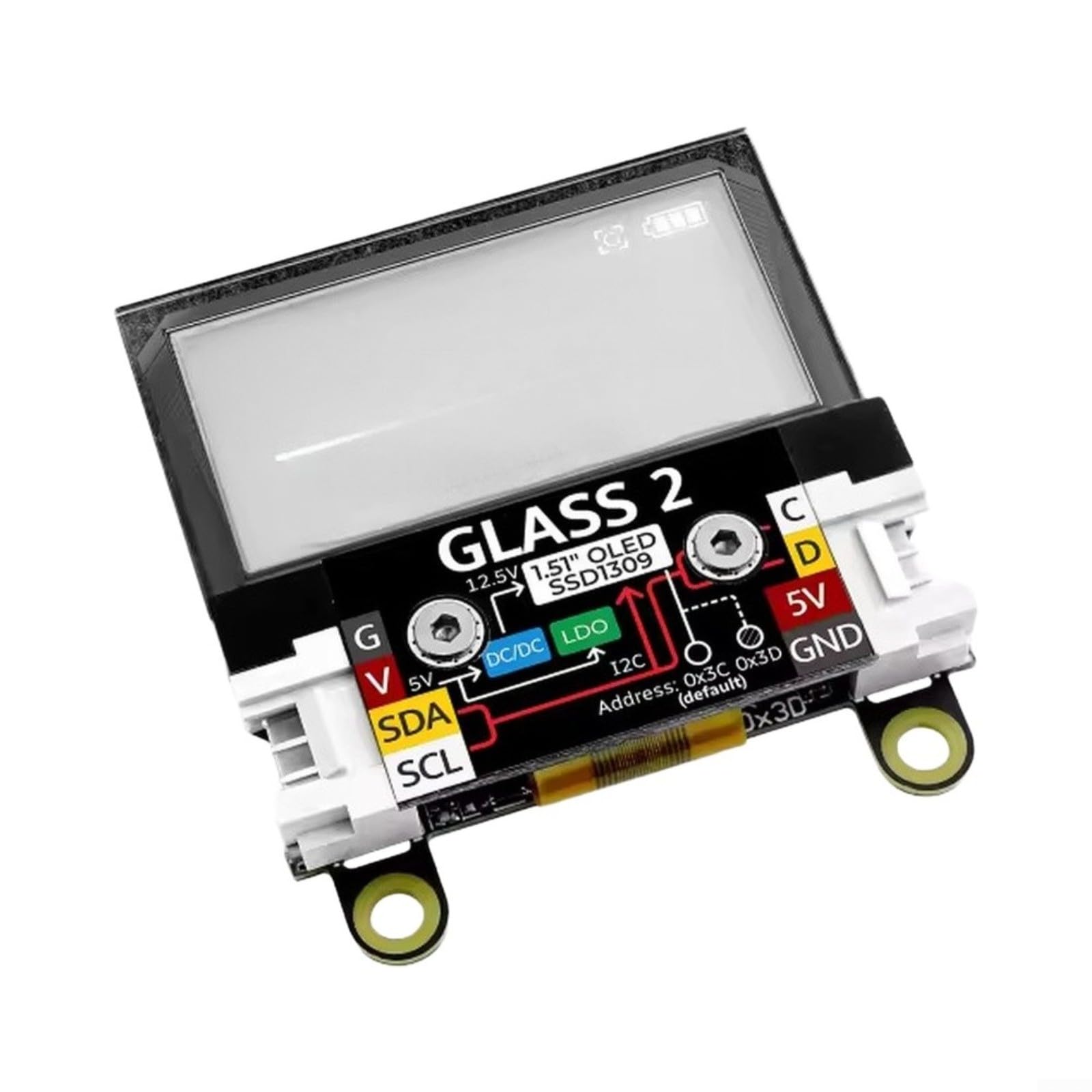 Für M5Stack Glass2 für oled 1,51 Zoll transparent hochauflösend
