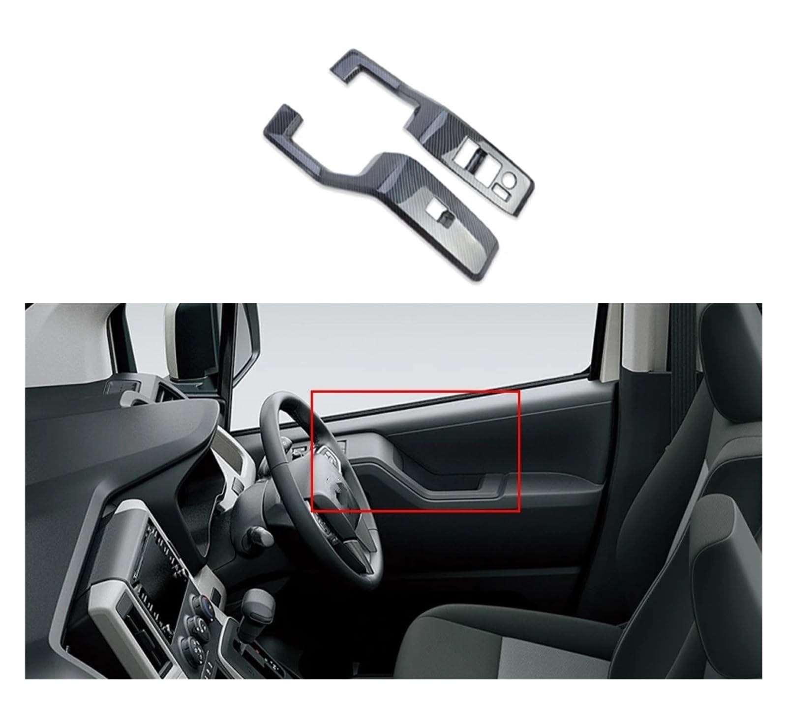 Auto Zubehör Innenraum Für Toyota Für HiAce Für Granvia Für Pendler 2019-2022 2023 Auto Innen Tür Fensterheber Schalter Taste Panel Abdeckung Trim Zubehör Interieurleisten (Farbe : Rechtslenker)