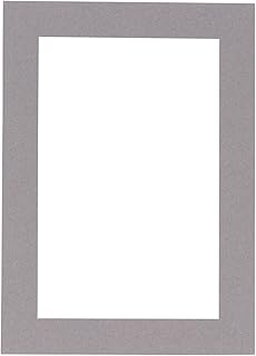 CountryArtHouse Charcoal Bevel Cut Mat for 8x10 Frame for 5x7 Pictures - Mats with White Core Bevel Cut - One Mat