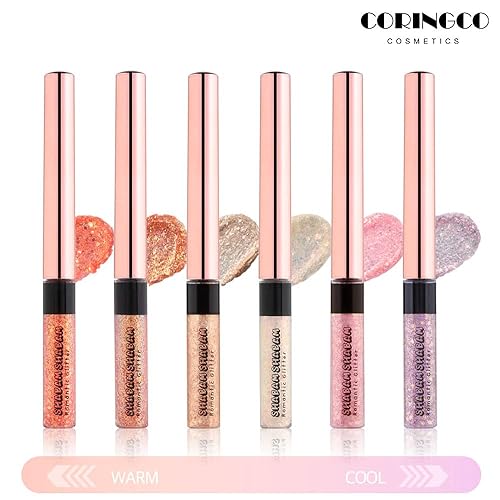 Miniatura 5 de CORINGCO SET Sombra de ojos líquida para maquillaje con purpurina  Shabam Shabam Romantic Glitter Shadow K Beauty Makeup Shimmer (#06 Cherry Blossom