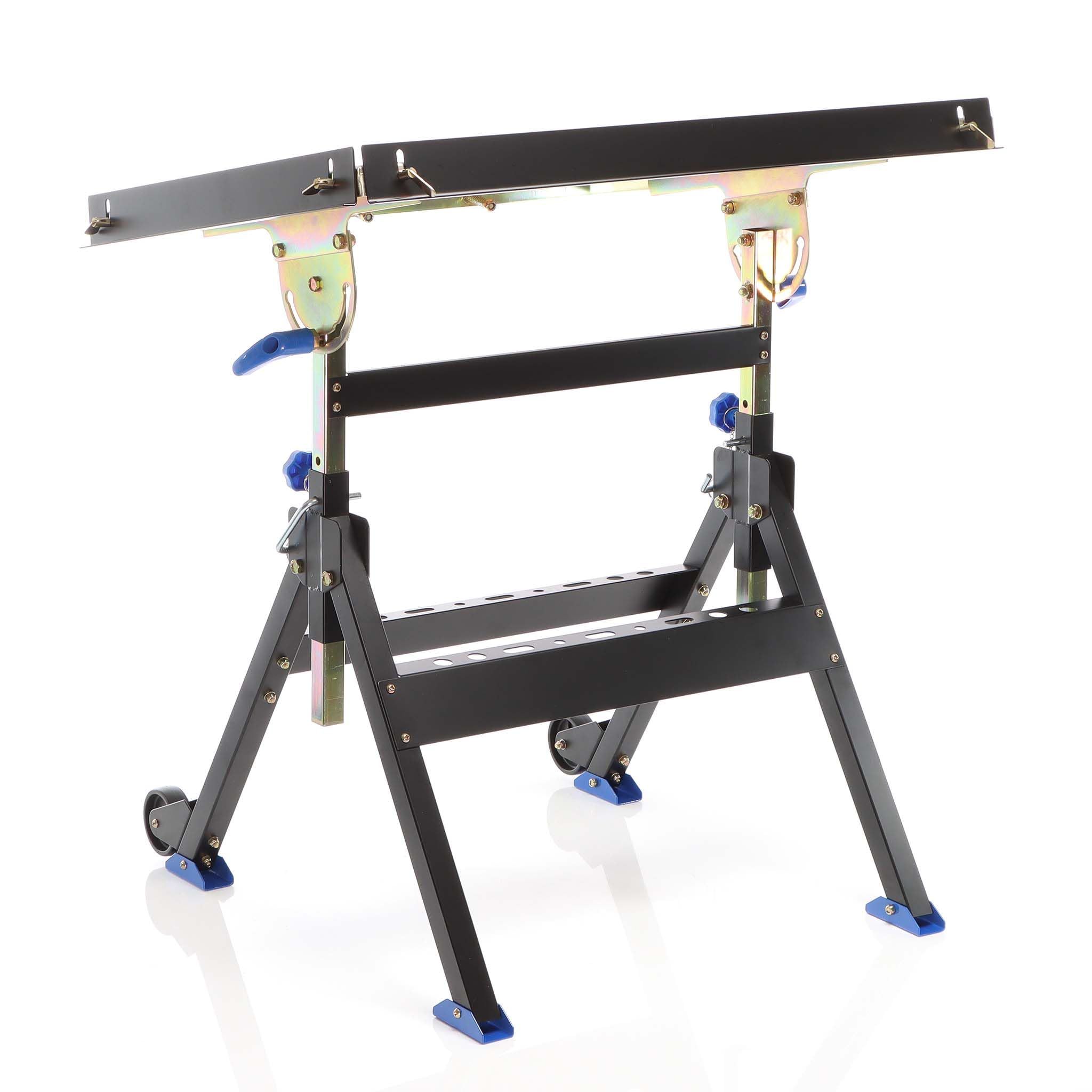 XPOtool Banco saldatura pieghevole max 150 kg, carrello regolabile in altezza 735-860 mm, inclinabile fino a 90°
