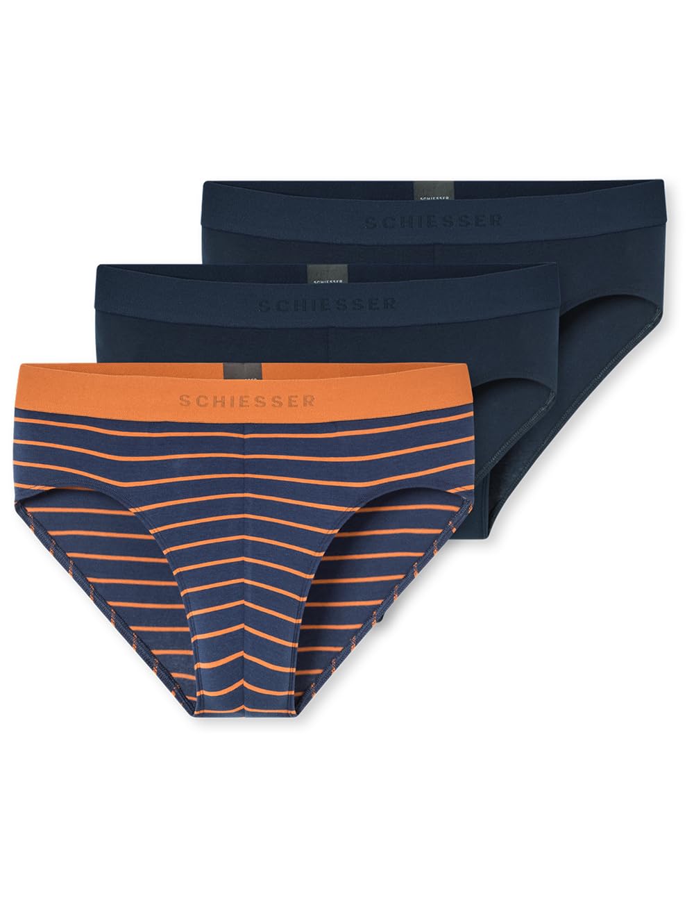 Schiesser Herren 3 Pack Slips Bio Baumwolle Multipack - 95/5 Organic