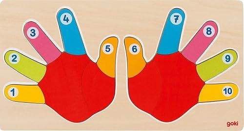 Goki Rompecabezas de manos de madera (14 piezas)