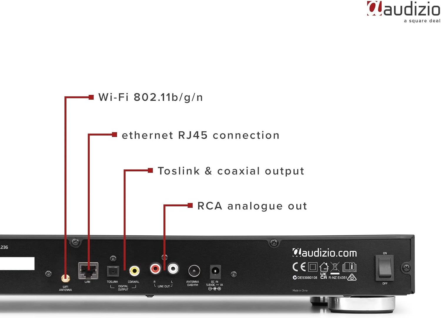 Audizio Trento dimensioner med fjernbetjening
