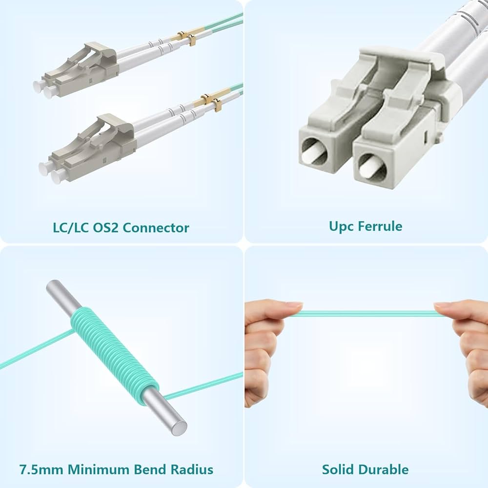 値下げしました　4本　光ファイバーMMF OM4 LCコネクタ　3メートル 値下げしました 4本 光ファイバーMMF OM4 LCコネクタ 3メートル