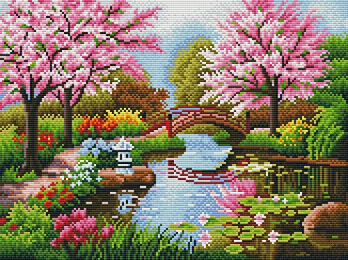 Miniatura 3 de Own4b - Kit De Punto De Cruz Con Sello, Diseño De Vista Al Lago, 11 Quilates, 14.2 X 18.1 Pulgadas, Kit De Bordado Lago