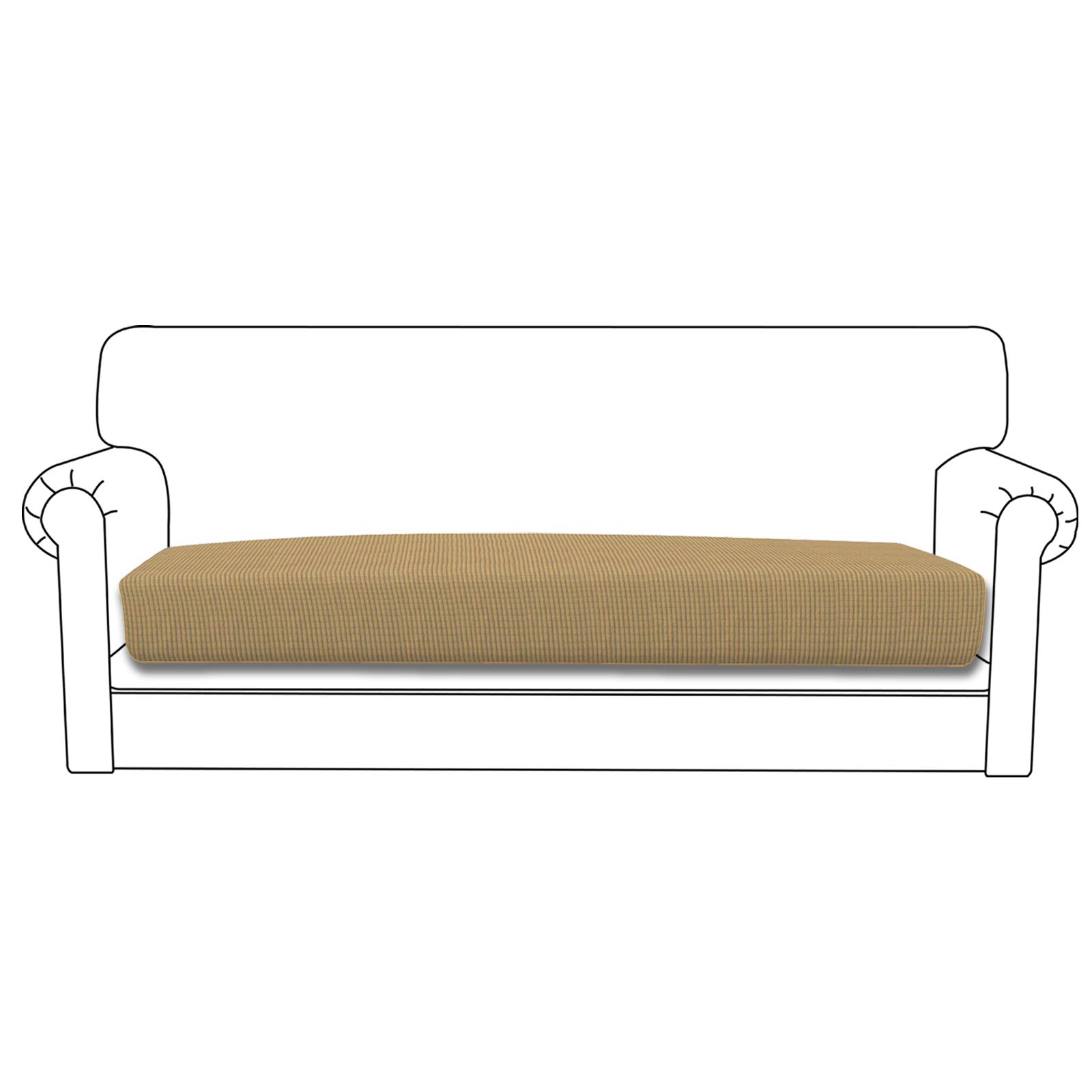 Easy-Going Stretch Cushion Cover Sofa Cushion Furniture Protector Sofa Seat Sofa slipcover Sofa Cover Soft Flexibility with Elastic Bottom(Sofa Cushion,Golden)