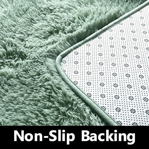 Sage Rug Collection - 8 x 10' Non-Slip Height Pile 1.4" Plush Rug Rubber Backing - Throw Rugs Carpet for Bedroom
