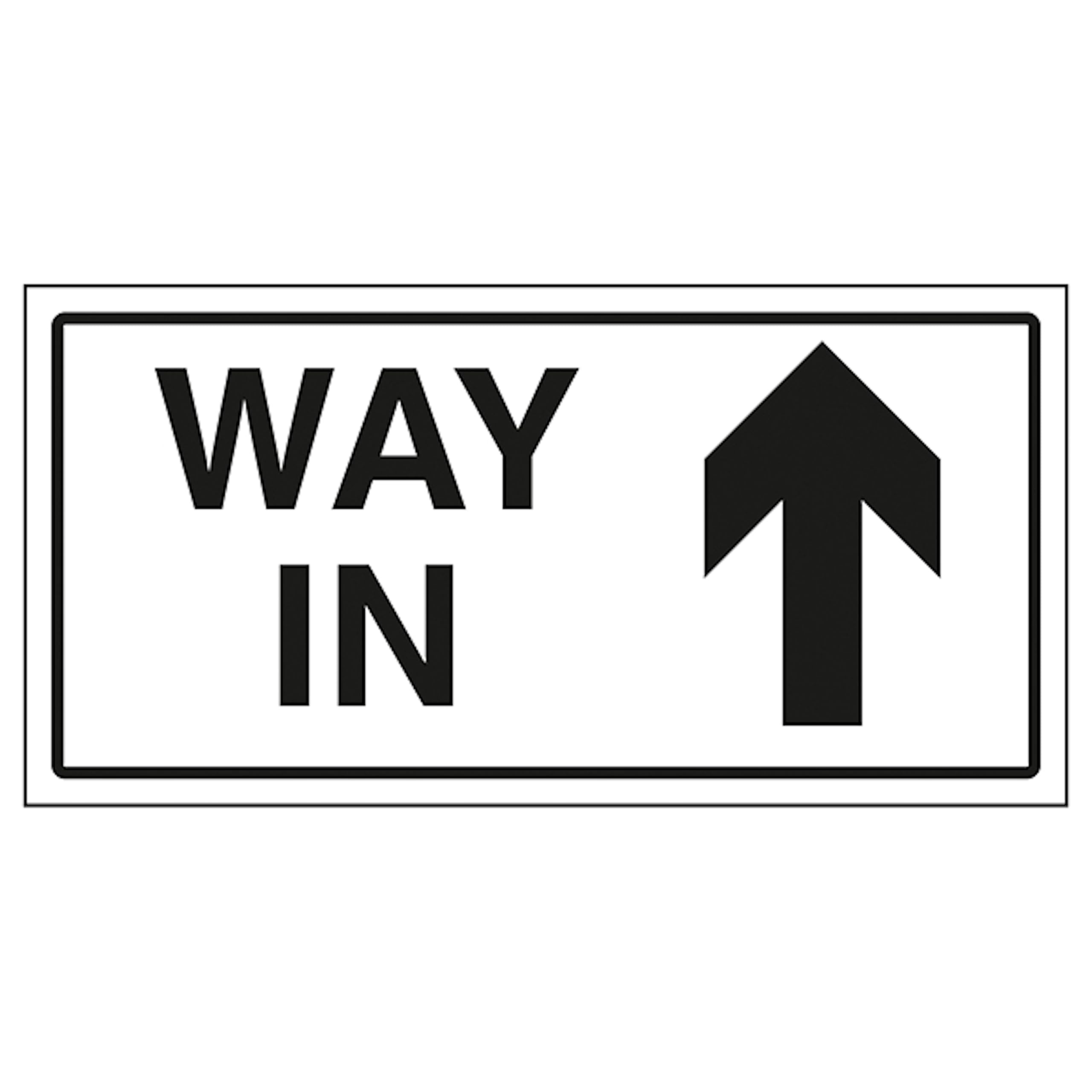 V Safety Way In Arrow Up 300 x 150 mm - 2mm Rigid Plastic Safety Sign