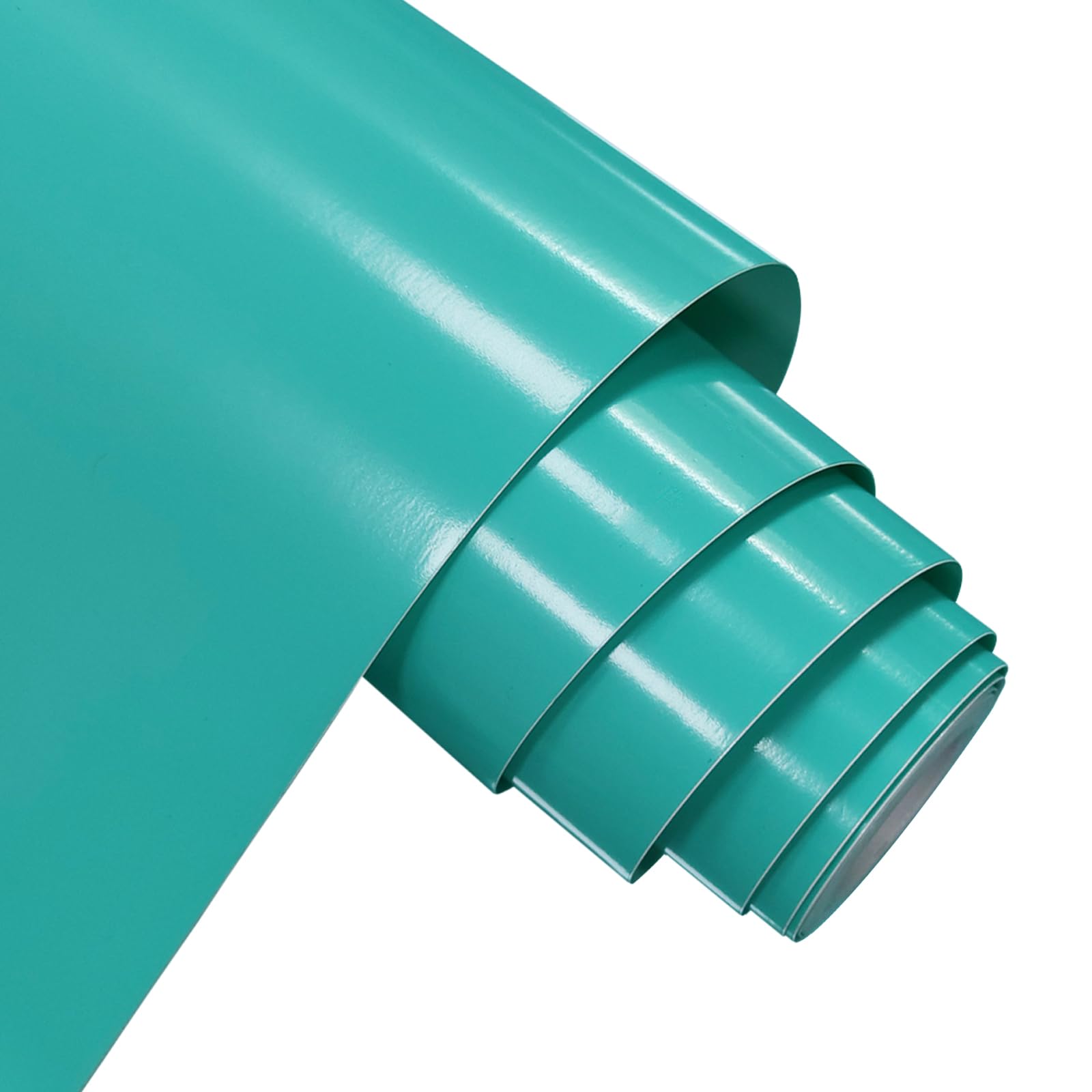 FORBELL Permanentes Vinylfolie, 30,5 cm x 5 m Selbstklebende Plotterfolie Vinyl (Glänzend Aqua, 30,5cm × 5m)