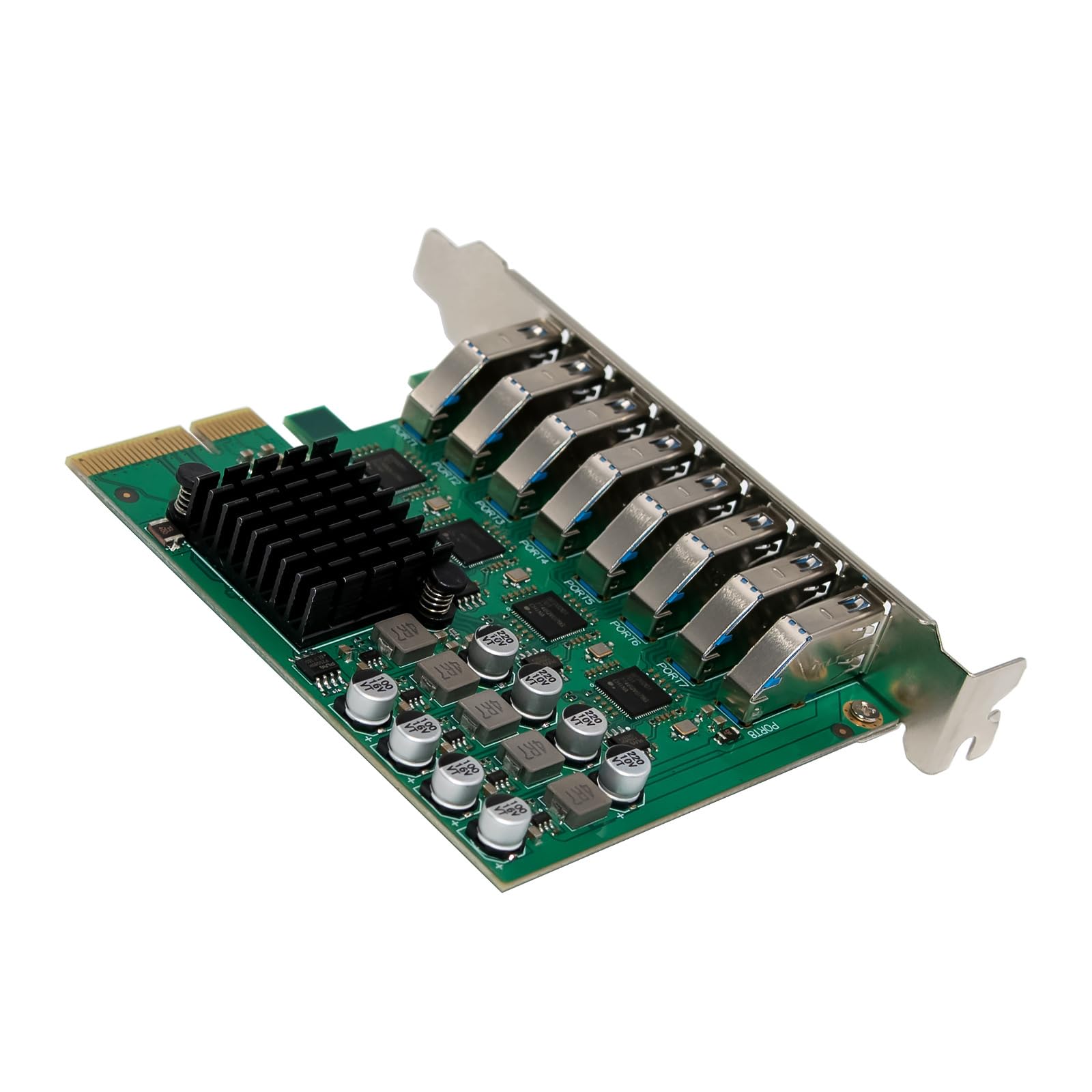 Carte d'extension USB 3.2 PCIe 8 ports pour ordinateur de bureau avec transfert de données rapide de 10 Gbit/s, prise en charge HotSwap et plusieurs appareils, USB rapide