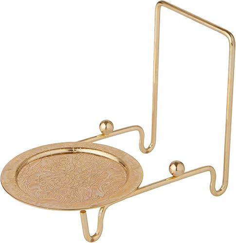 Bard's Ornate - Soporte para taza y platillo en tono dorado brillante, 3 pulgadas de alto x 2.75 pulgadas de ancho x 4 pulgadas de profundidad,