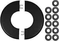 Vista 21 de 2 piezas de brida dividida de pared, placas de escudo autoadhesivas cuadradas de ABS con diseño de hebilla para tubo de 0.47"/12mm de diámetro