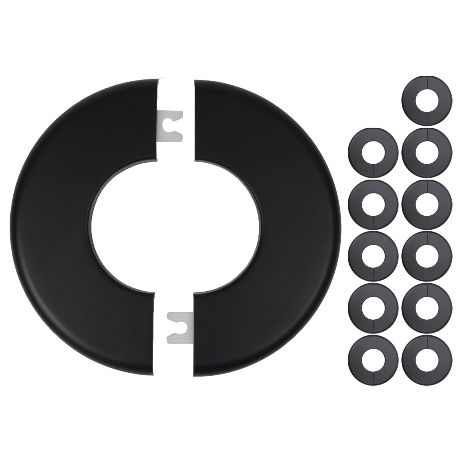 Brida dividida de pared ABS redonda autoadhesiva para ocultar tubos de 51mm 12 uds