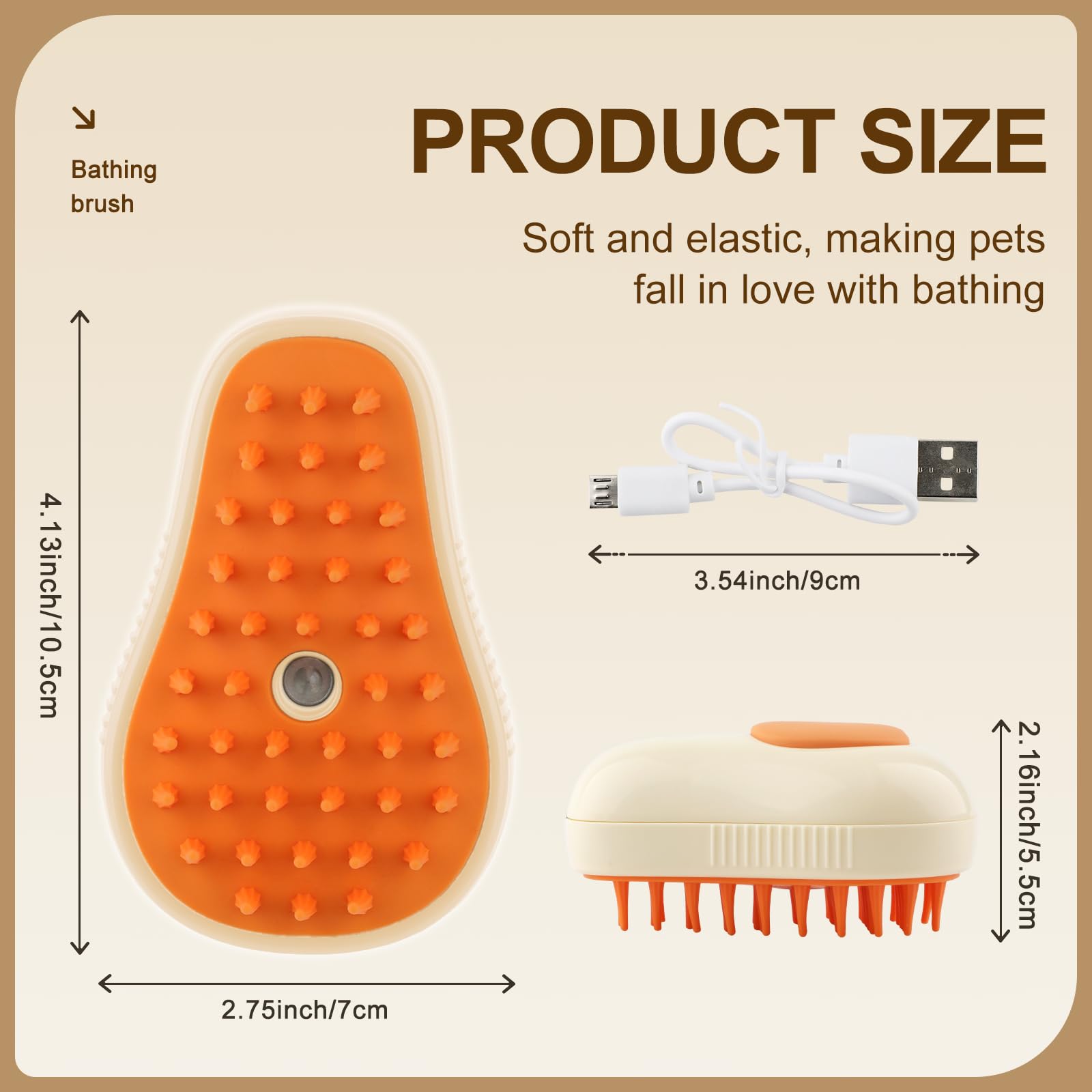 Cepillo de vapor para gatos, cepillo de vapor 3 en 1 para gatos, cepillo de aseo de masaje de silicona, cepillo de limpieza de pelo de mascotas para gatos y perros (blanco aguacate)