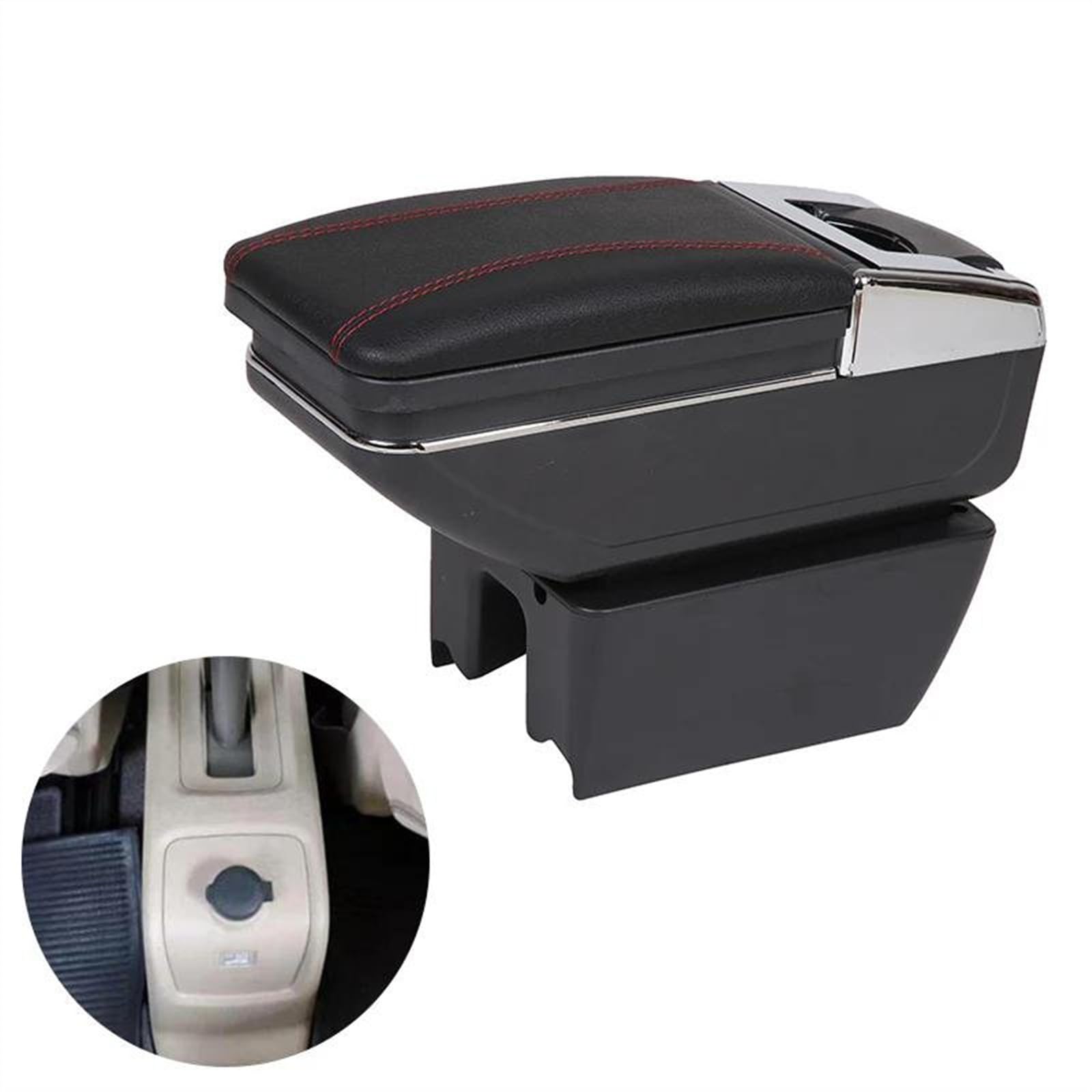 Parti Di Modifica Dell'auto Accessori Portabicchieri Telescopici Girevoli Portaoggetti Interni Per Braccioli Per Ertiga Consolle centrale(C Styke Black Red)