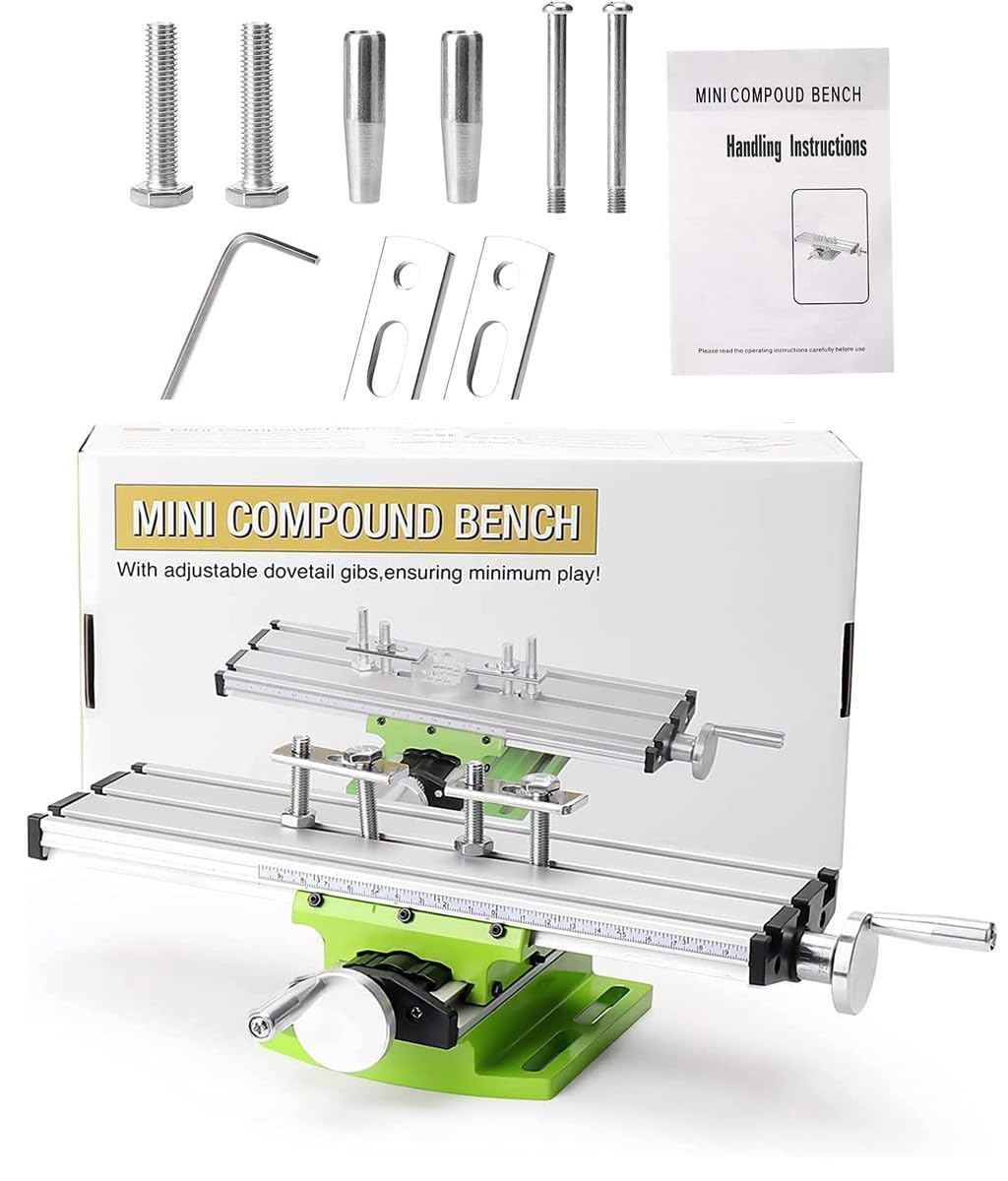 AOOK Compound Slide Table, MYSWEETY Multifunction Worktable Milling Working Table Milling Machine Compound Drilling Slide Table For Bench Drill