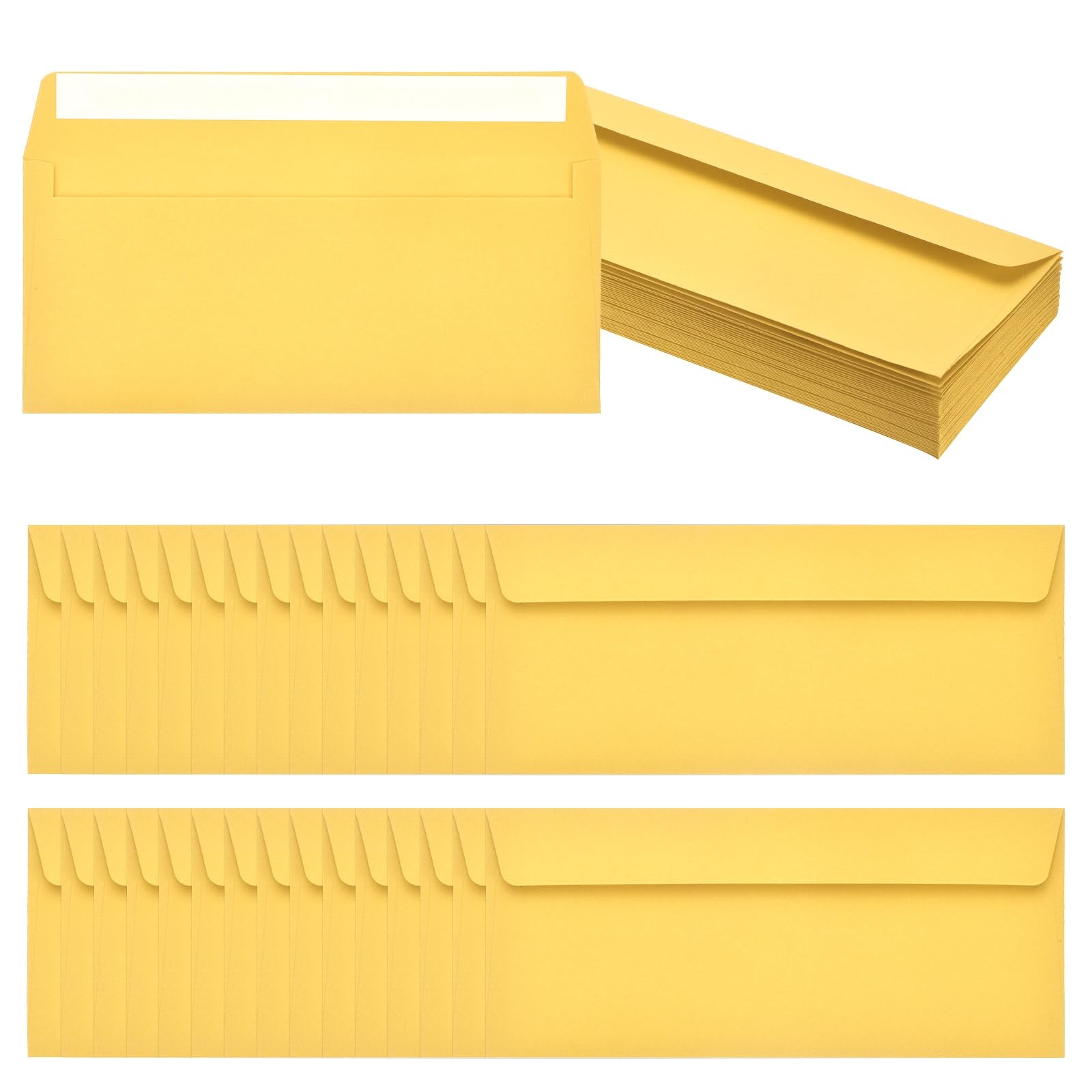 PATIKIL 60 Pack Lemon Yellow #10 Business Envelopes