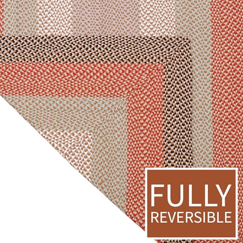 Super Area Rugs Runner 2' X 6' Brown - Red - Green Oval Braided Rug for Farmhouse/Primitive Style Kitchens and Bathrooms - image 5