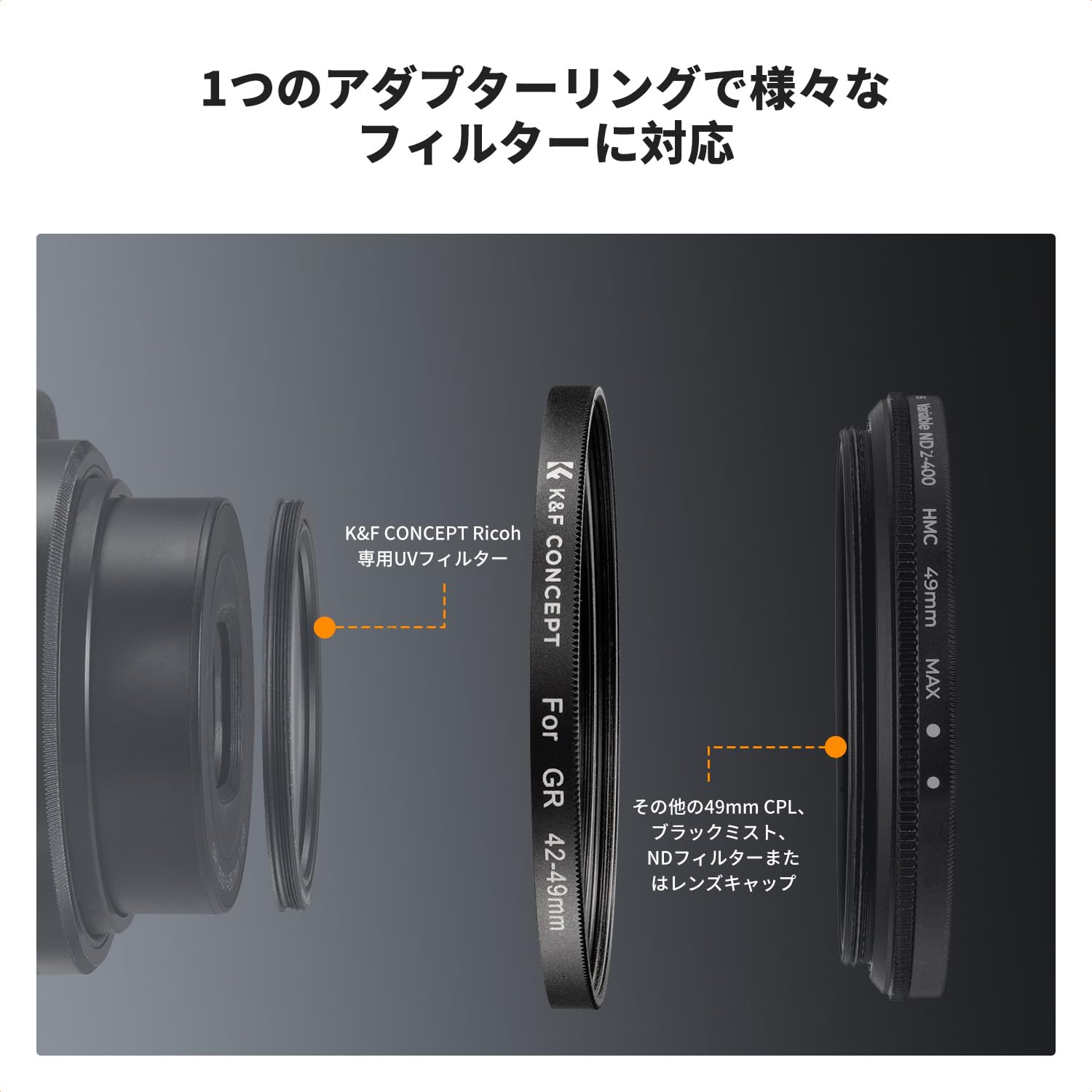 Amazon | K&F CONCEPT アダプターリング ステップアップリング 42mm