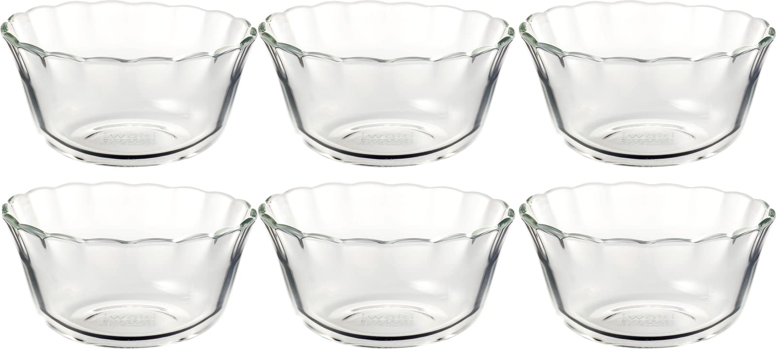 iwaki(イワキ) 耐熱ガラス カスタードカップ 180ml ×6個セット BC463