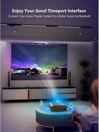 Miniatura 3 de XXXDXDP V50 - Proyector portátil de 018oz mini proyector inteligente real de 1080p proyector de película completa de 200 pulgadas proyectores LED de